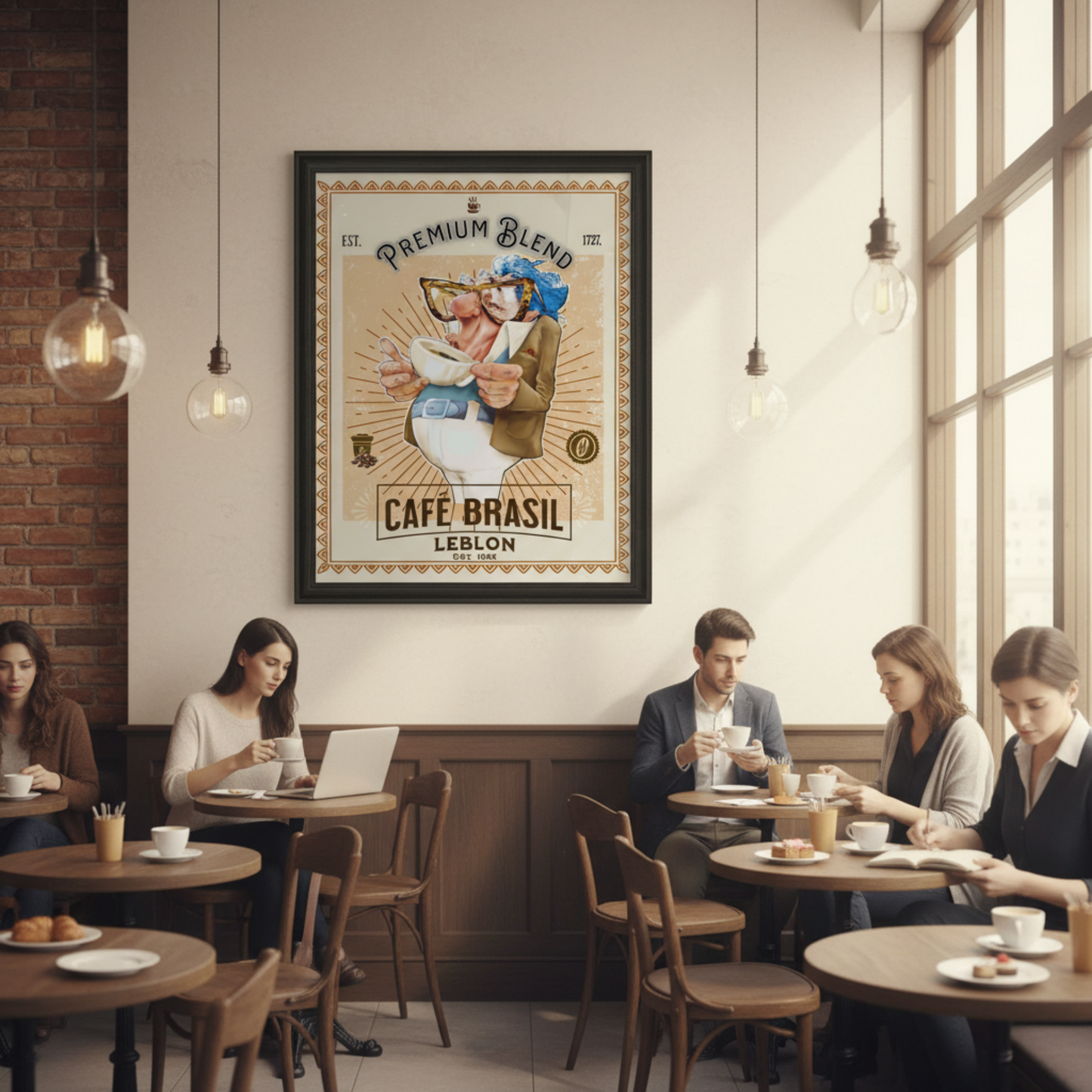 Work 01 – Daily Cup | Volume I (16 × 20 Framed Illustration) – Glyphworks