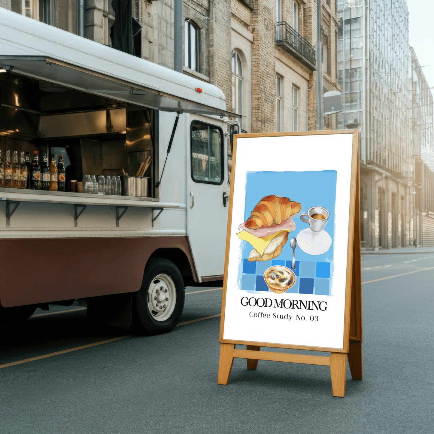 Work 04 – Breakfast | Volume I (16 × 20 Framed Illustration) – Glyphworks
