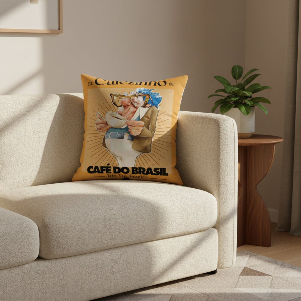 CAFEZINHO – Square Cushion | GLYPHWORKS